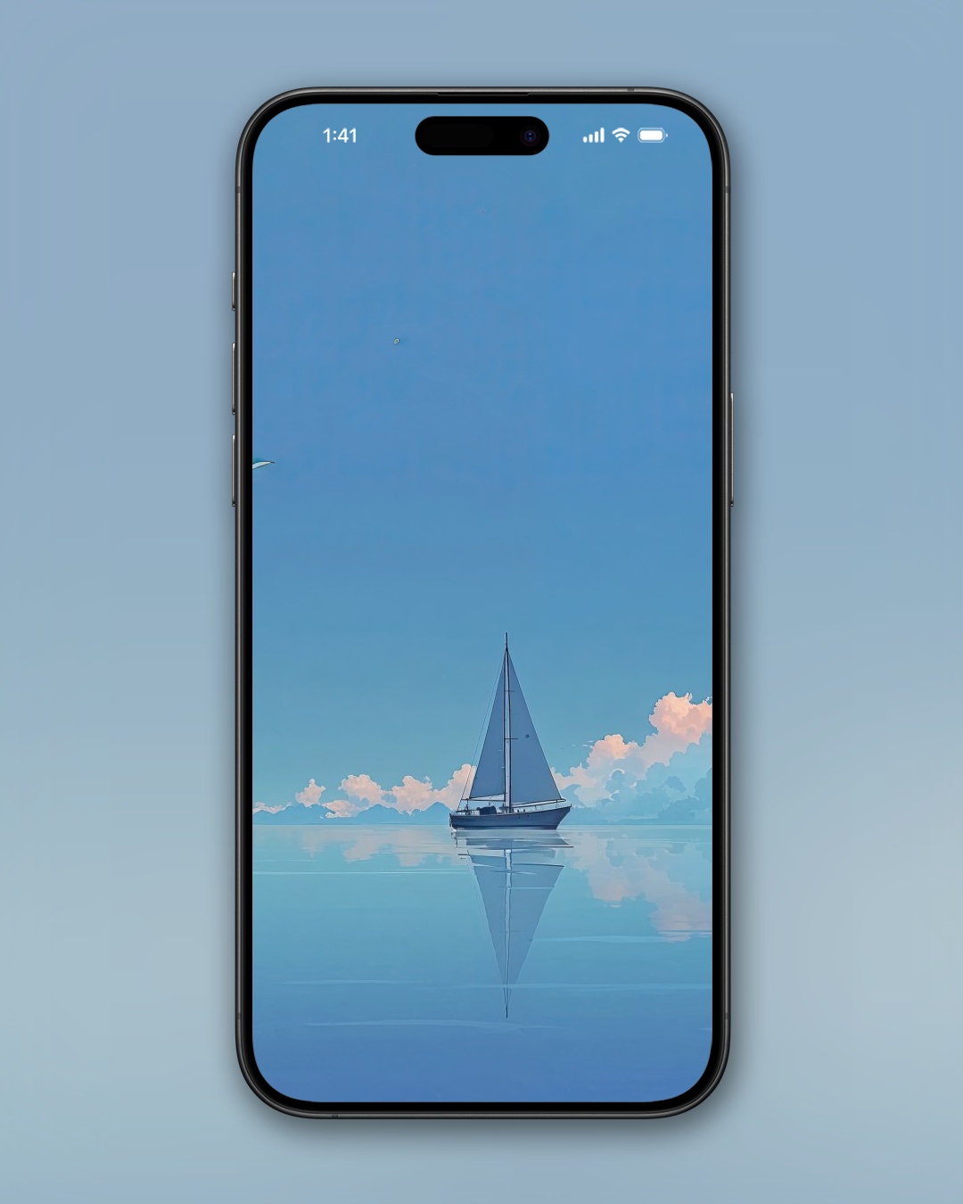 minimalist ocean and clouds