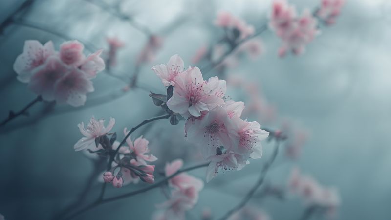 sakura wallpaper, pink, flower, background for desktop wallpaper (horizontal)