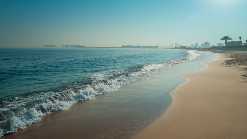 Jumeirah Beach wallpaper, ocean resort, clear water, background for desktop wallpaper (horizontal)
