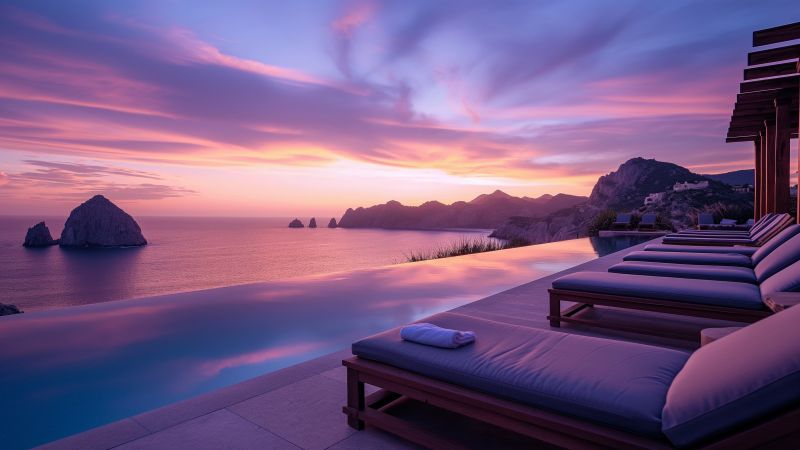 Cabo San Lucas wallpaper, sunset, resort, background for desktop wallpaper (horizontal)