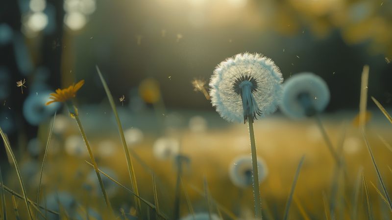dandelion wallpaper, flower, bloom, background for desktop wallpaper (horizontal)