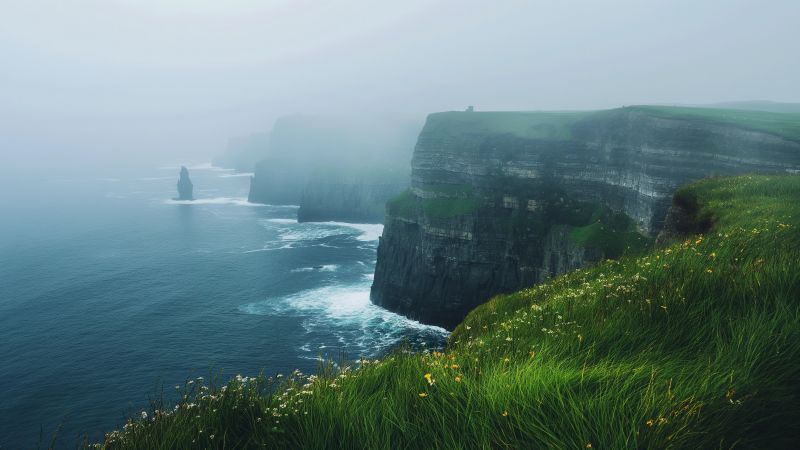 Ireland wallpaper, ocean, blue, background for desktop wallpaper (horizontal)