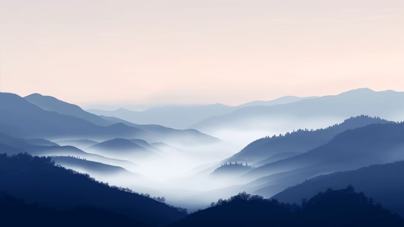 landscape wallpaper, fog, 4k, background for desktop wallpaper (horizontal)