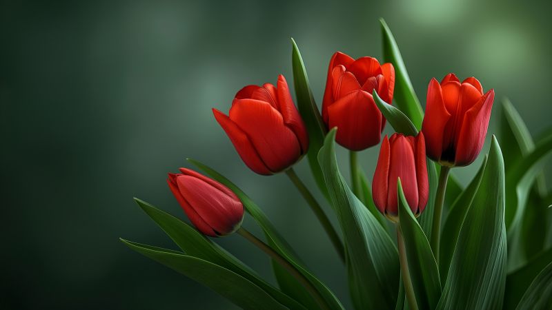 tulips wallpaper, floral, lush, background for desktop wallpaper (horizontal)