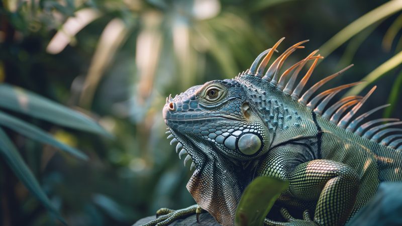 Iguana wallpaper, San Diego Zoo, tourism attraction, background for desktop wallpaper (horizontal)