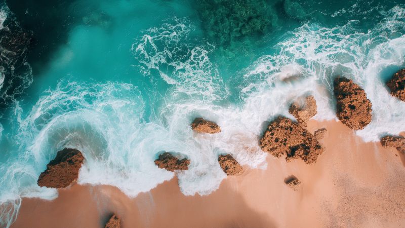 beach wallpaper, ocean, tropical paradise, background for desktop wallpaper (horizontal)