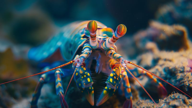 Mantis shrimp wallpaper, underwater, Pacific, background for desktop wallpaper (horizontal)