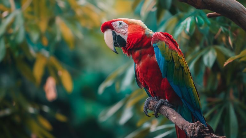 amazon parrot wallpaper, bird, branch, background for desktop wallpaper (horizontal)