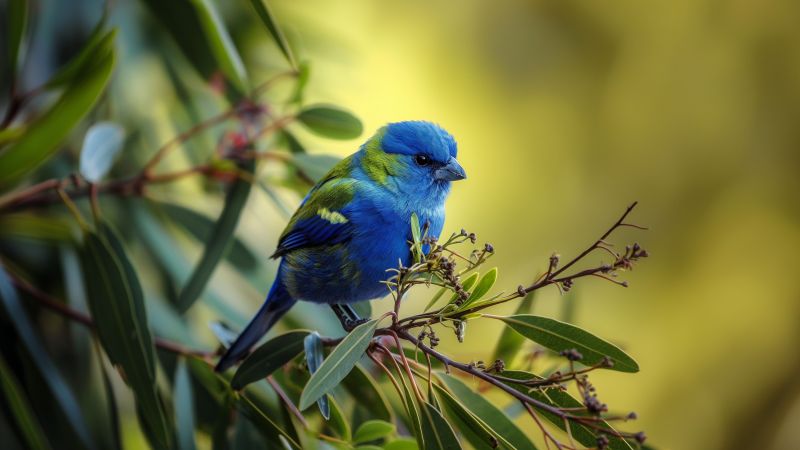 Cafe Poet wallpaper, bird, green, background for desktop wallpaper (horizontal)