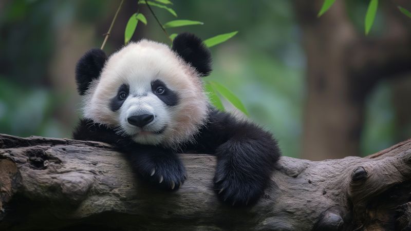 panda wallpaper, high resolution, charming wildlife, background for desktop wallpaper (horizontal)