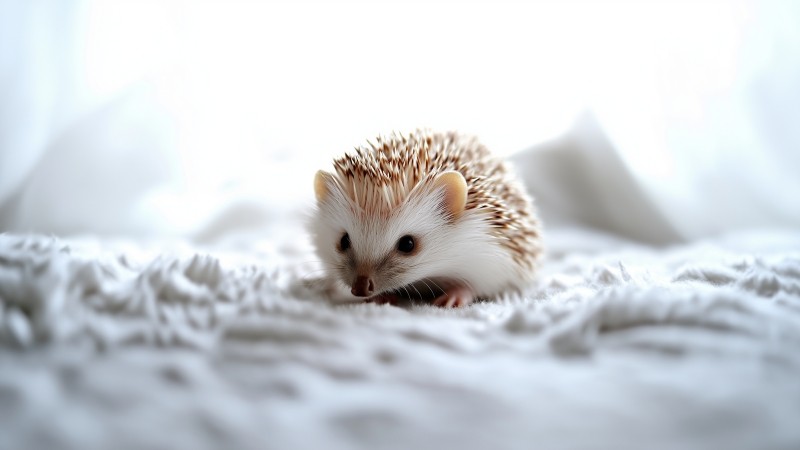 hedgehog wallpaper, white animals, charming, background for desktop wallpaper (horizontal)