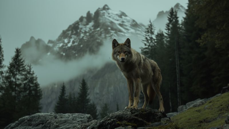 wolf wallpaper, 4k, majestic, background for desktop wallpaper (horizontal)