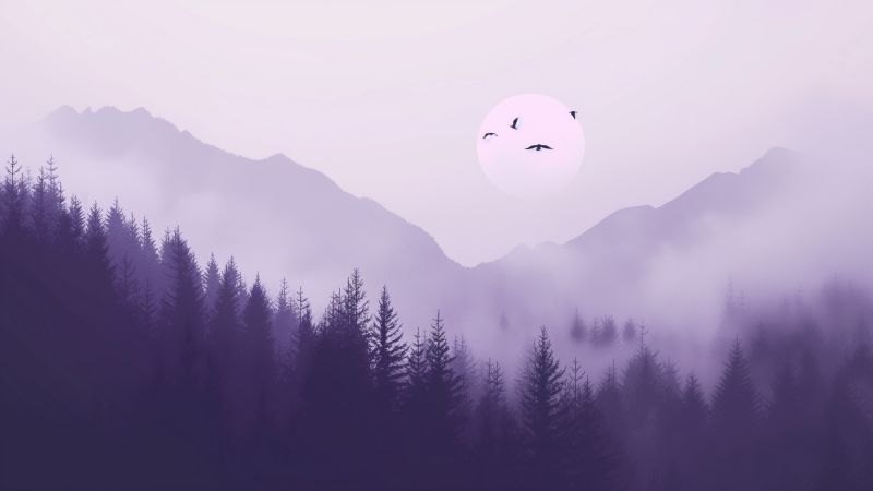 forest wallpaper, mountains, nature, background for desktop wallpaper (horizontal)