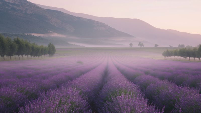 lavender wallpaper, mountain, Europe, background for desktop wallpaper (horizontal)