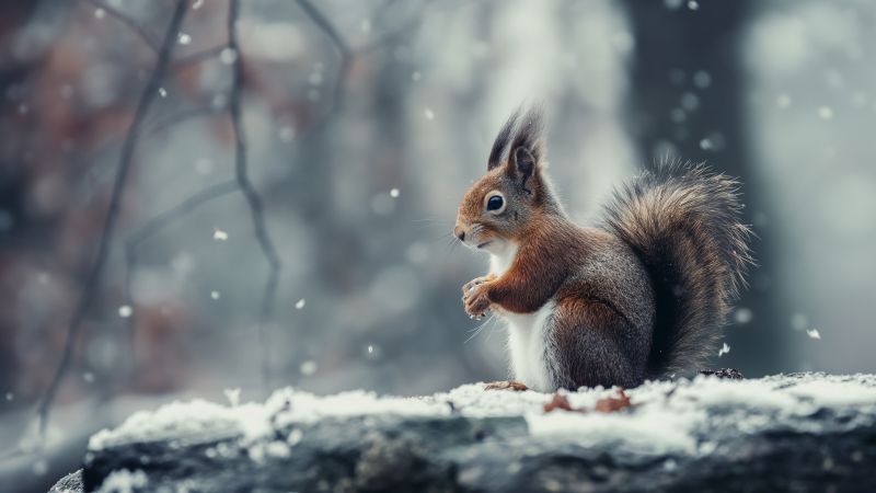 squirrel wallpaper, cute creatures, fluffy, background for desktop wallpaper (horizontal)