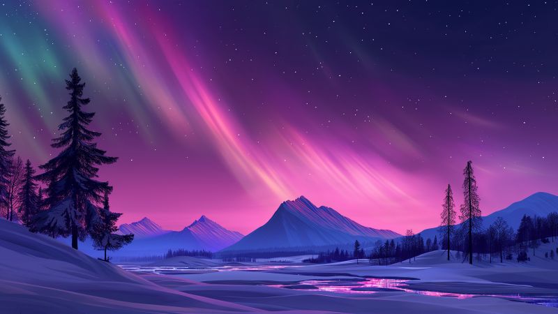 northern lights wallpaper, sky, night sky, background for desktop wallpaper (horizontal)