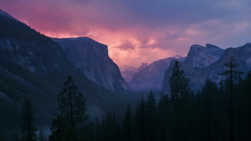 Yosemite wallpaper, majestic peaks, natural scenery, background for desktop wallpaper (horizontal)