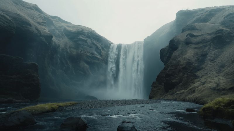 Iceland wallpaper, natural scenery, rugged terrain, background for desktop wallpaper (horizontal)