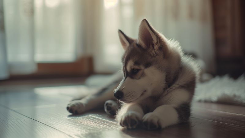 Husky wallpaper, 4K resolution, playful animals, background for desktop wallpaper (horizontal)
