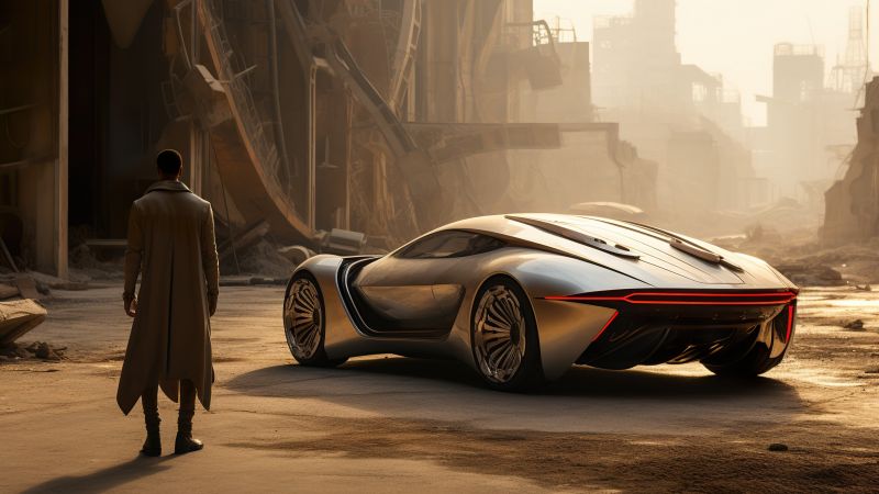 cyberpunk wallpaper, hypercar, neon, background for desktop wallpaper (horizontal)