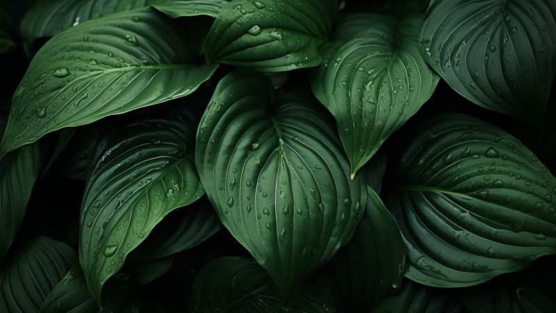 leaves wallpaper, greenery, nature, background for desktop wallpaper (horizontal)