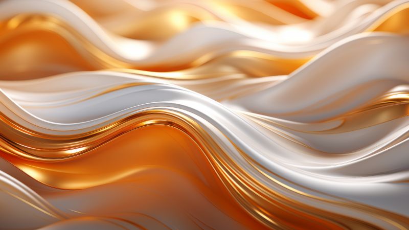 iPhone 15 wallpaper, tech, golden waves, background for desktop wallpaper (horizontal)