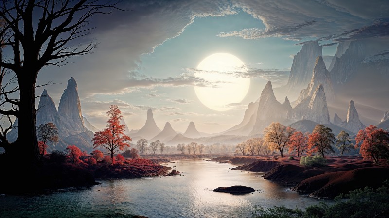 Windows 11 wallpaper, twilight, vibrant, background for desktop wallpaper (horizontal)