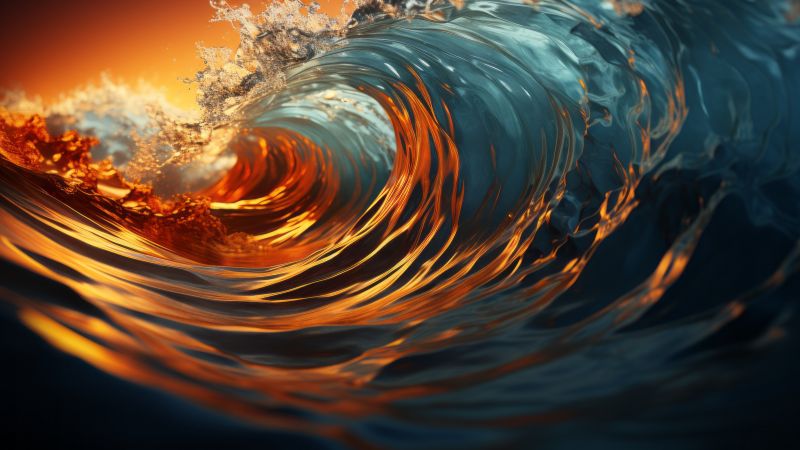 sea wallpaper, dusk, tide, background for desktop wallpaper (horizontal)