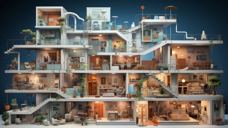 apartment wallpaper, flat, dwelling, background for desktop wallpaper (horizontal)