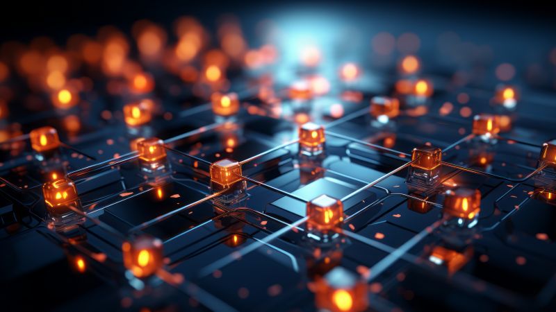 quantum wallpaper, high-tech, sleek design, background for desktop wallpaper (horizontal)