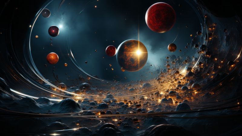 Space wallpaper, cosmos, nebula, background for desktop wallpaper (horizontal)