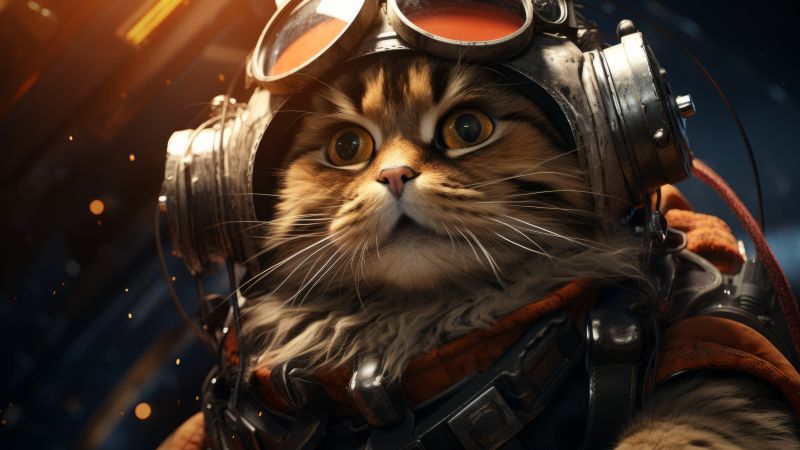cat wallpaper, cosmic, outer space, background for desktop wallpaper (horizontal)