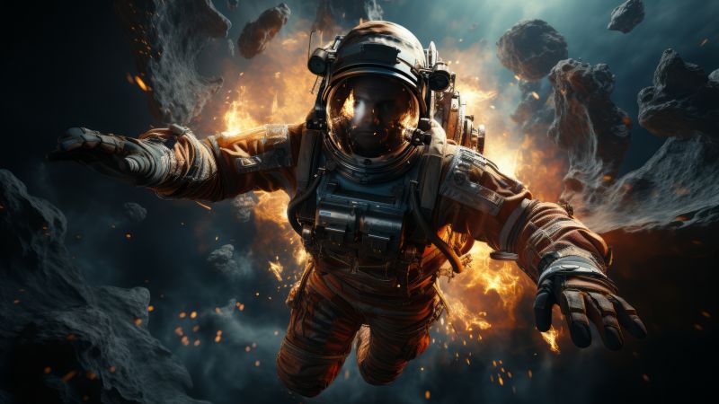 cosmonaut wallpaper, user avatar, high resolution, background for desktop wallpaper (horizontal)