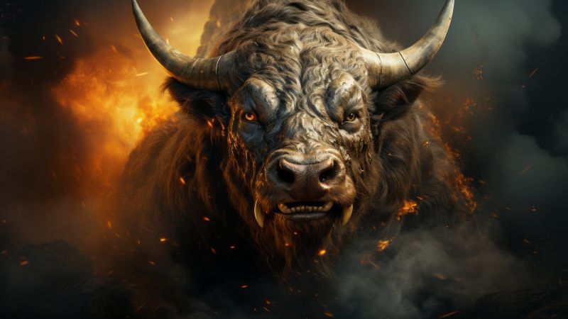 bull wallpaper, user profile, avatar image, background for desktop wallpaper (horizontal)