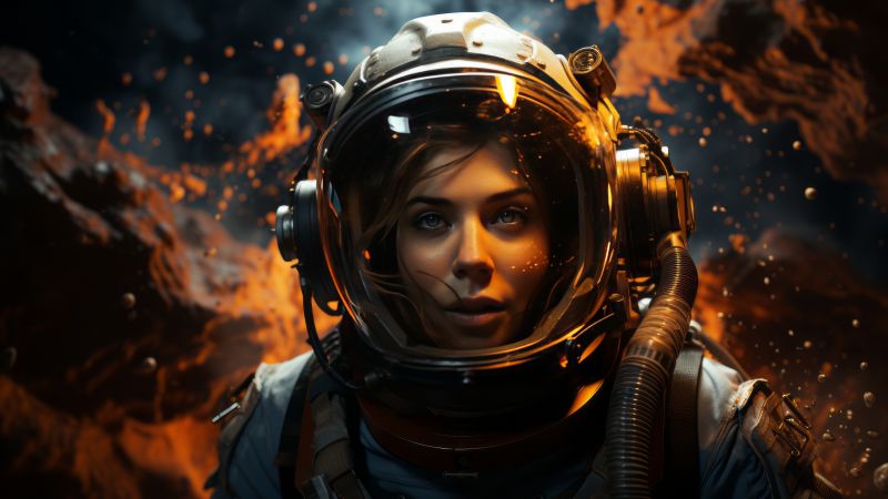 girl wallpaper, avatar, nebula, background for desktop wallpaper (horizontal)