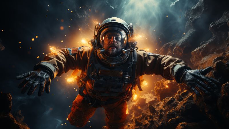 cosmonaut wallpaper, space exploration, cosmic, background for desktop wallpaper (horizontal)