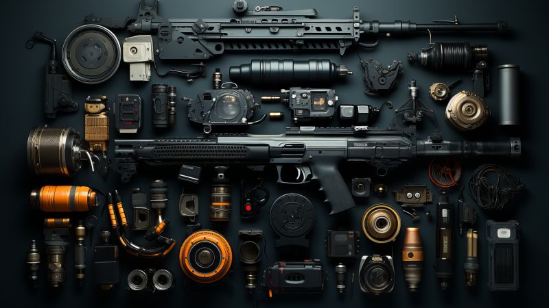 rifles wallpaper, gun collection, military rifles, background for desktop wallpaper (horizontal)