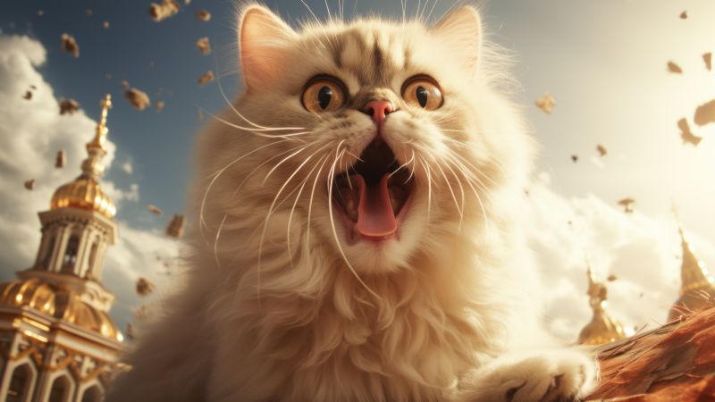 cat wallpaper, feline avatar, amusing animals, background for desktop wallpaper (horizontal)