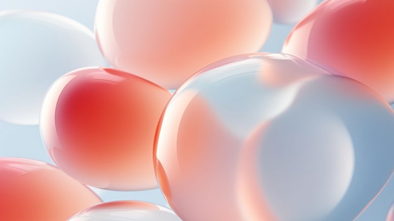 iPhone 15 wallpaper, touchscreen interface, digital bubbles, background for desktop wallpaper (horizontal)