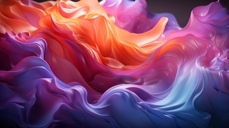 waves wallpaper, iOS 17, hues, background for desktop wallpaper (horizontal)