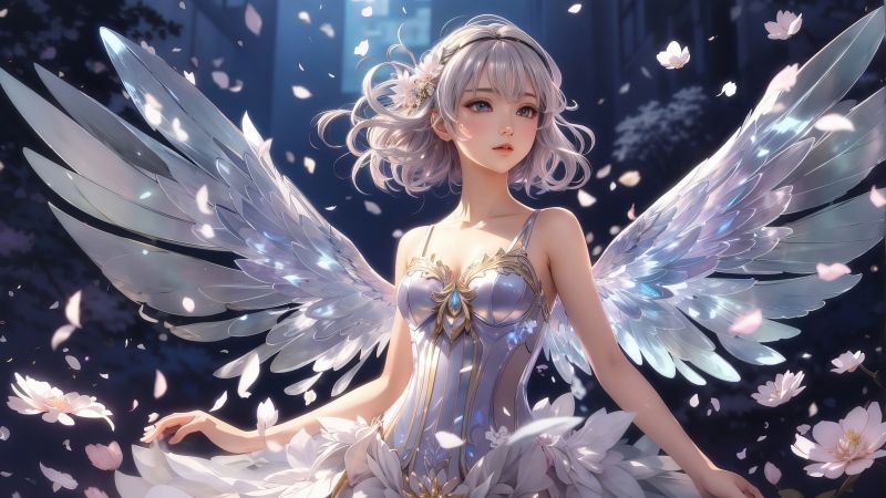 anime girl wallpaper, fairy, fantasy, background for desktop wallpaper (horizontal)