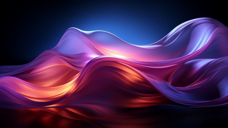 waves wallpaper, iOS 17, fluid, background for desktop wallpaper (horizontal)