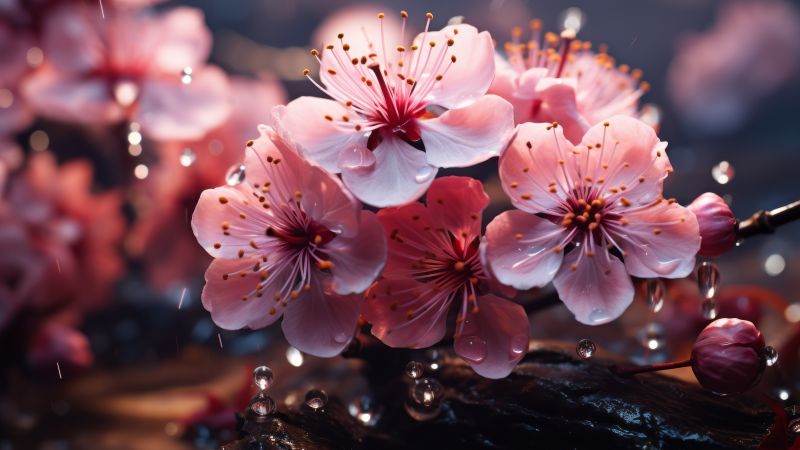 flowers wallpaper, blooming, floral, background for desktop wallpaper (horizontal)