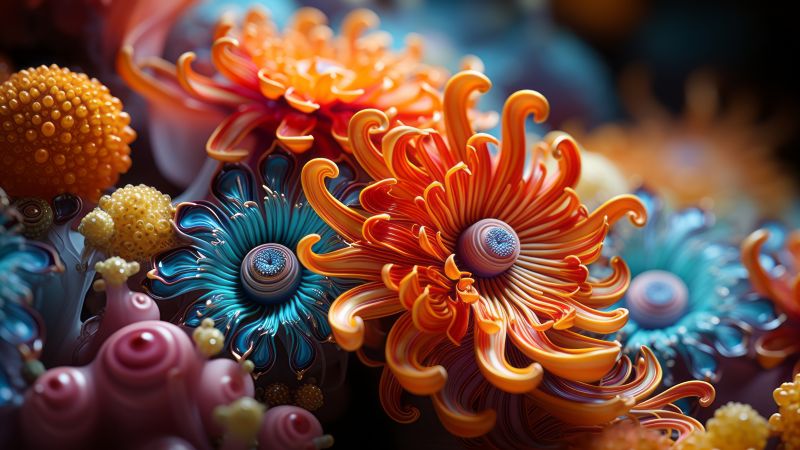 corals wallpaper, vibrant, marine, background for desktop wallpaper (horizontal)