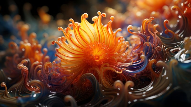 corals wallpaper, spiral, marine life, background for desktop wallpaper (horizontal)