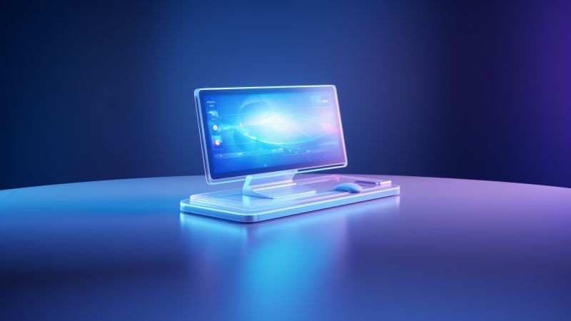 computer wallpaper, glass interface, modern design, background for desktop wallpaper (horizontal)