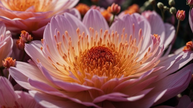 flowers wallpaper, yellow, blooms, background for desktop wallpaper (horizontal)