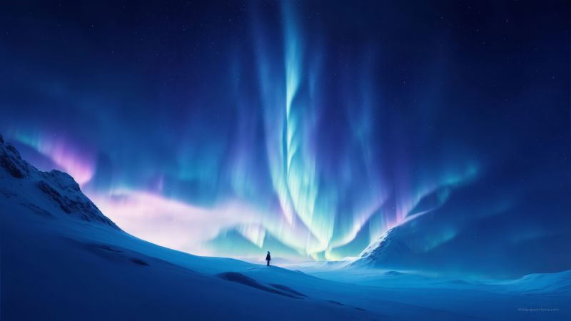 aurora wallpaper, winter, celestial display, background for desktop wallpaper (horizontal)