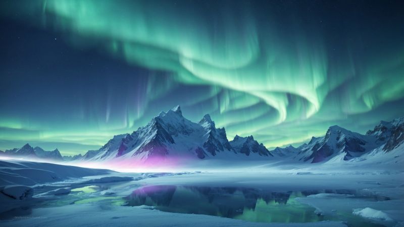 aurora wallpaper, night, starry sky, background for desktop wallpaper (horizontal)