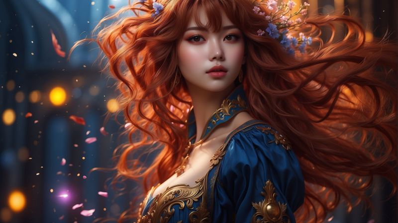 anime girl wallpaper, whimsical, enchanting, background for desktop wallpaper (horizontal)